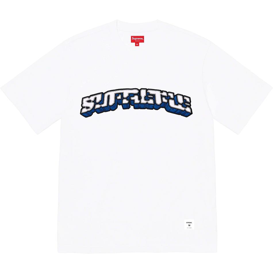 White Supreme Block Arc S/S Top Sweaters | Supreme 300WY